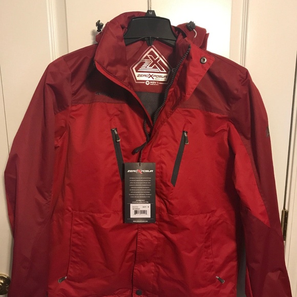 HARD SHELL PERFORMANCE ZEROXPOSURE RED SKI SNOWBOARD szMEDIUM JACKET JG 01